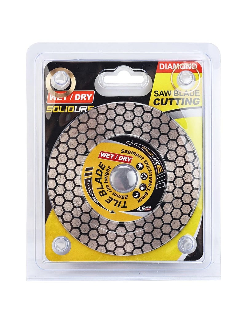 solidure 4.5“ Tile Blade Porcelain Cutting Blade Cutting and Grinding for Granite Marble Porcelain Tiles - Image 1